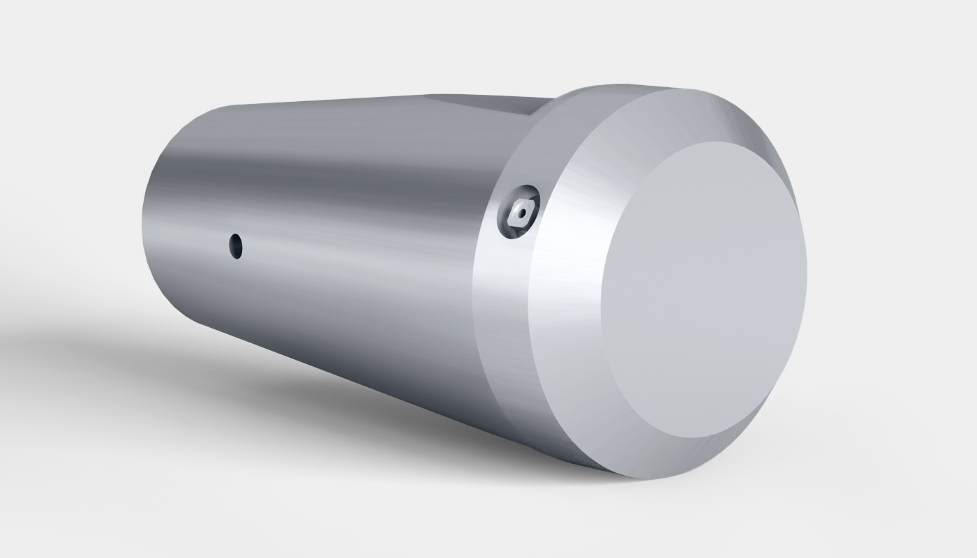 SCHMIDT EHS pipe cleaning nozzle. Customised model with an EHS nozzle exit unit on the side of the nozzle head.